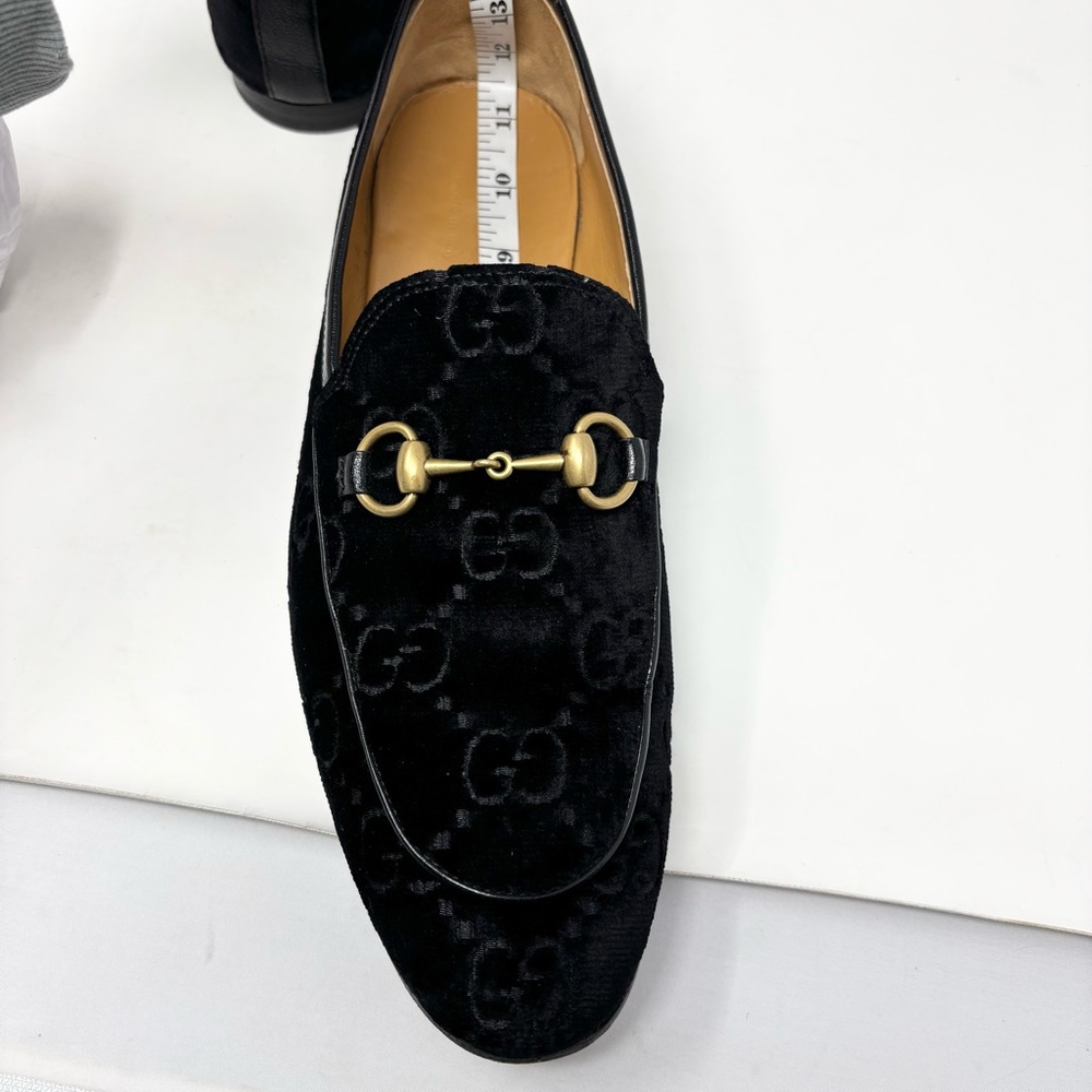 Gucci Jordaan GG Velvet Horsebit Loafers Black Nero/Nero Men’s Size 9.5 - Picture 15 of 16